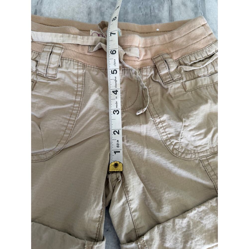 OP Vintage Y2K Tan Convertible Length Shorts Junior Size 1 Pull On - Picture 5 of 10